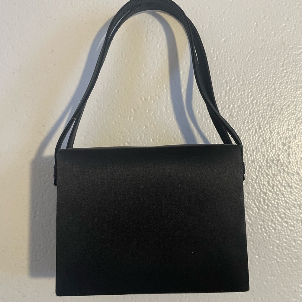 La Regale Black satin evening back